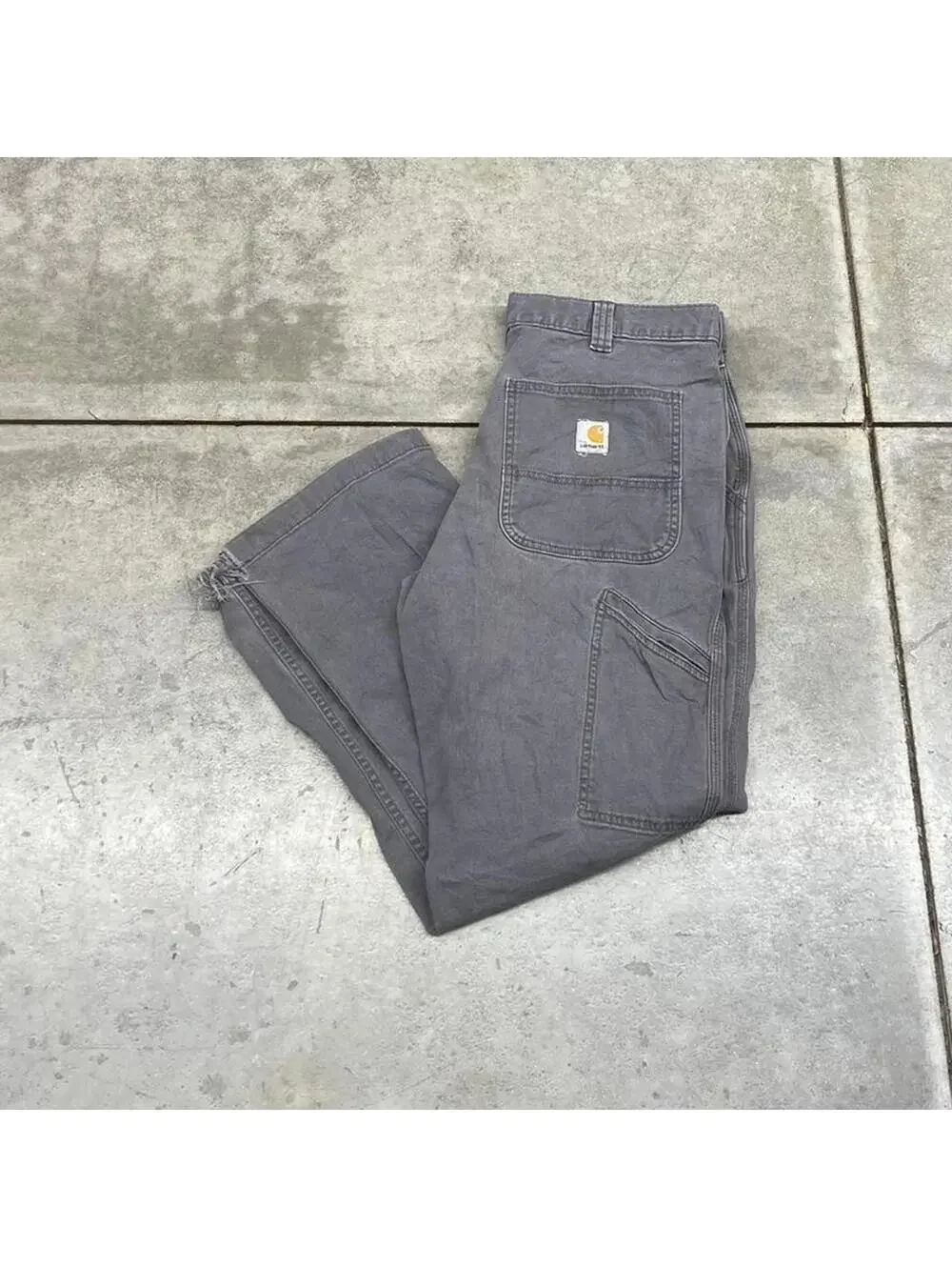 vintage carhartt faded grey relaxed baggy fit cargo pants size 33 x 30